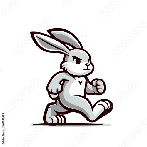 Rabbit mascot character isolated vector illustration