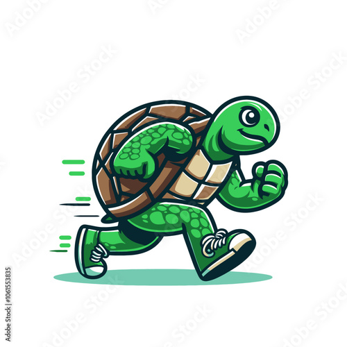 Modern turtle mascot character isolated vector illustration