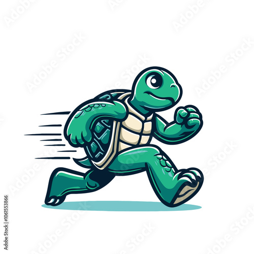 Modern turtle mascot character isolated vector illustration