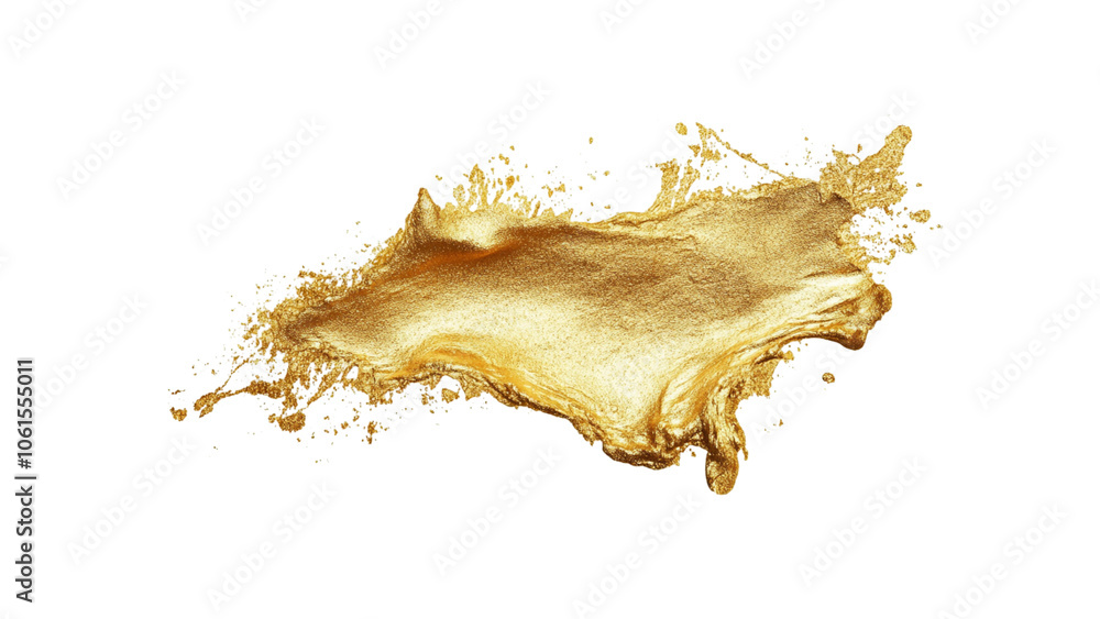 Golden paint splash creates vibrant and artistic effect Golden paint splash creates vibrant and artistic effect