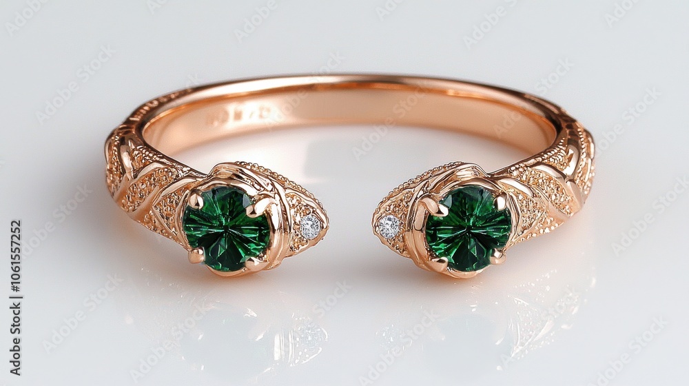 Elegant Emerald Toe Ring with Simple Design Elegant Emerald Toe Ring with Simple Design
