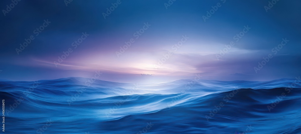 Obraz premium Water Wave Elements on a Blue Gradient Background
