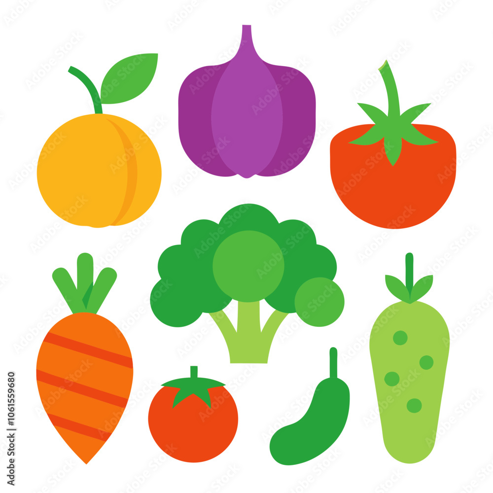 custom made wallpaper toronto digitalset of vegetables vector on white background 