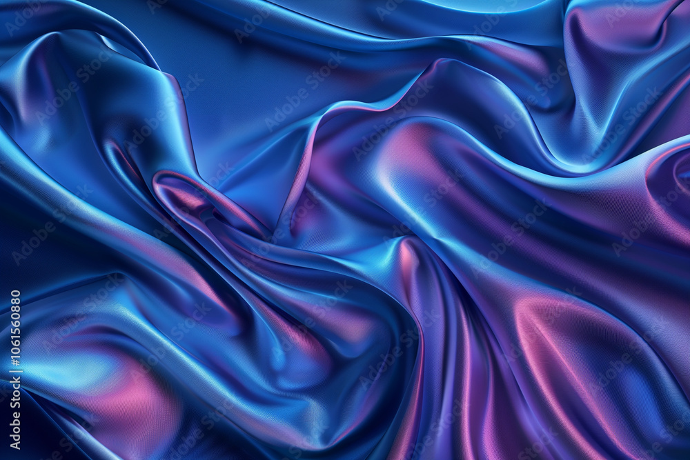 Fototapeta premium Abstract background with soft silk fabric, vector realistic illustration