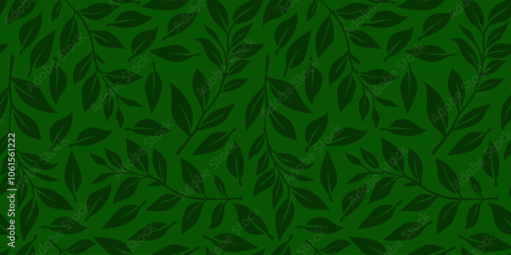Green tea leaf seamless pattern. seamless patterns with green leaves of tea. tea leaves pattern background. green leaves vector pattern background. Green tea leaf seamless pattern. seamless patterns with green leaves of tea. tea leaves pattern background. green leaves vector pattern background.