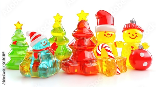 Colorful Gummy Christmas Figures and Decorations