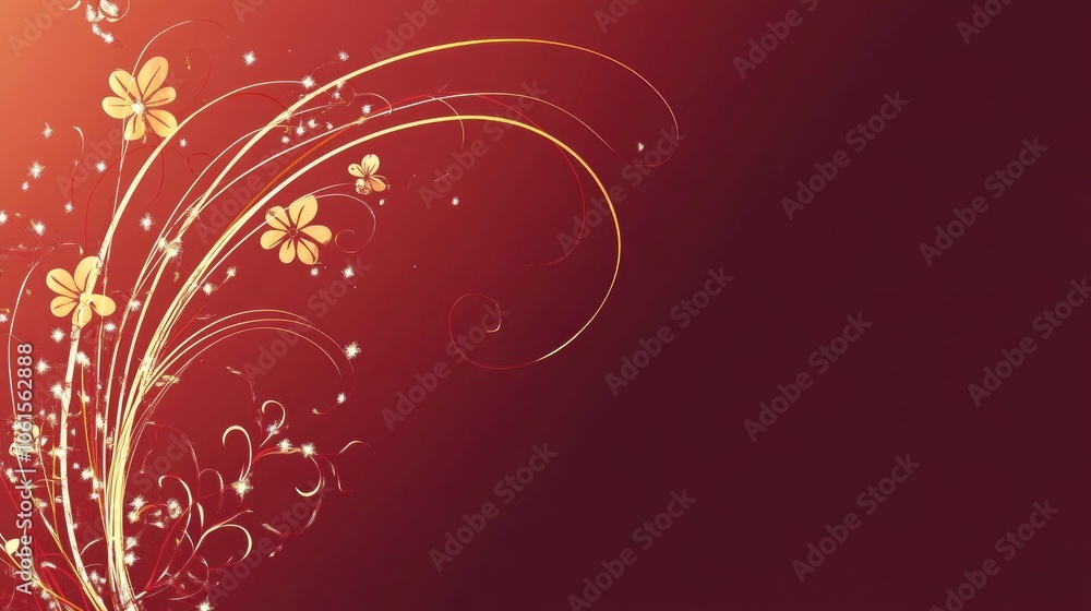 Elegant Gold Dragon with Floral Accents Elegant Gold Dragon with Floral Accents