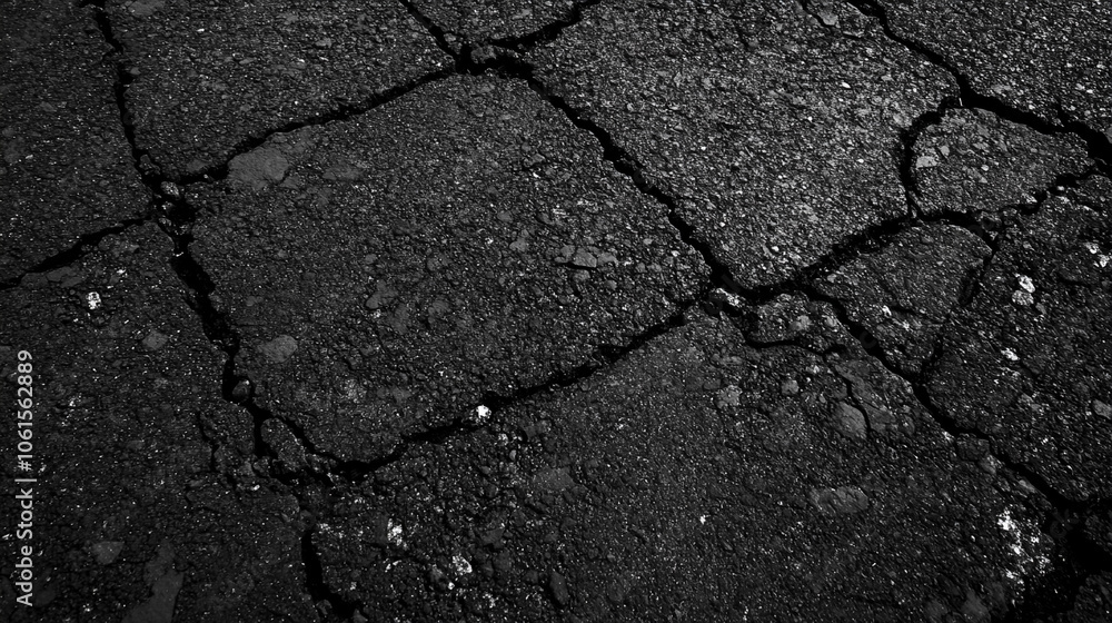 Fototapeta premium Realistic Asphalt Texture, Borken and Cracked