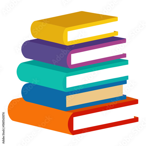 stack of colorful books