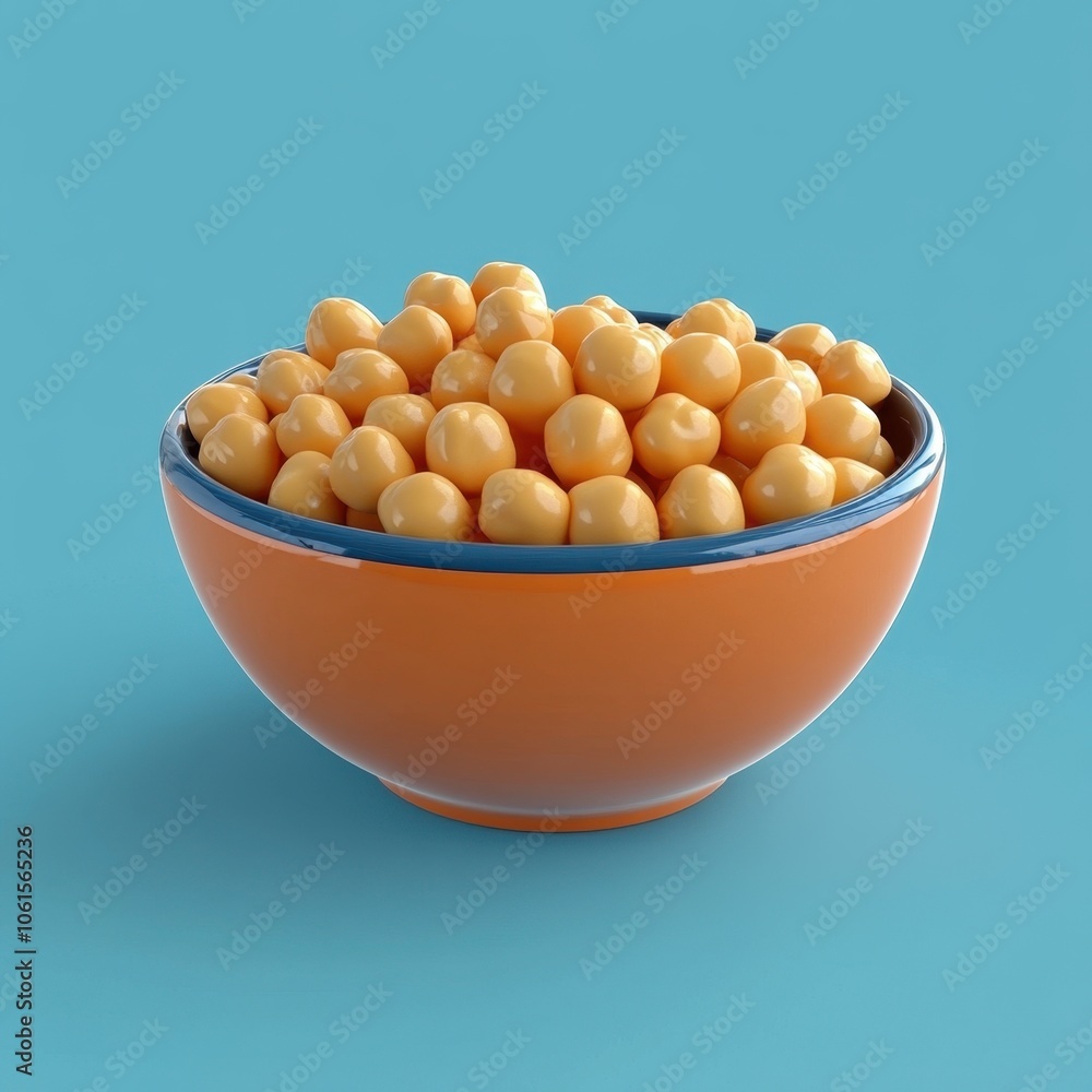 Delightful Bowl of Golden Corn Kernels on Vibrant Blue Background Delightful Bowl of Golden Corn Kernels on Vibrant Blue Background