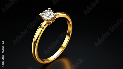 Elegant Gold Plated Diamond Ring with Contemporary Design