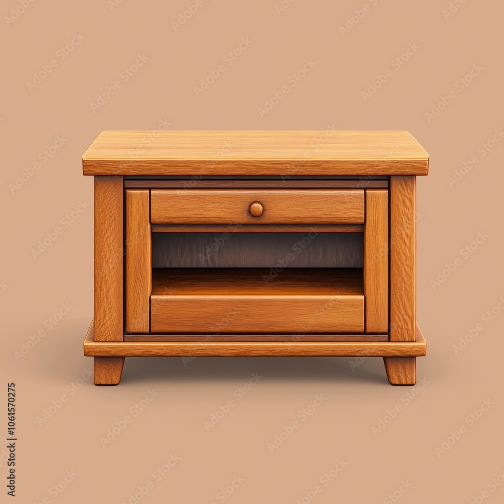 Elegant Wooden Nightstand with Drawer and Shelf Elegant Wooden Nightstand with Drawer and Shelf