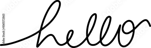 Hello handwritten in freestyle writing calligraphy