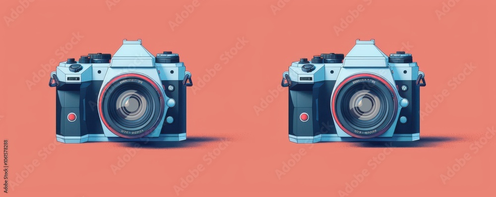 Fototapeta premium Modern 3D camera logo design with vibrant colors, perfect for apparel or branding.