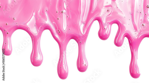 Vector Illustration of Pink Toxic Slime Dripping Down