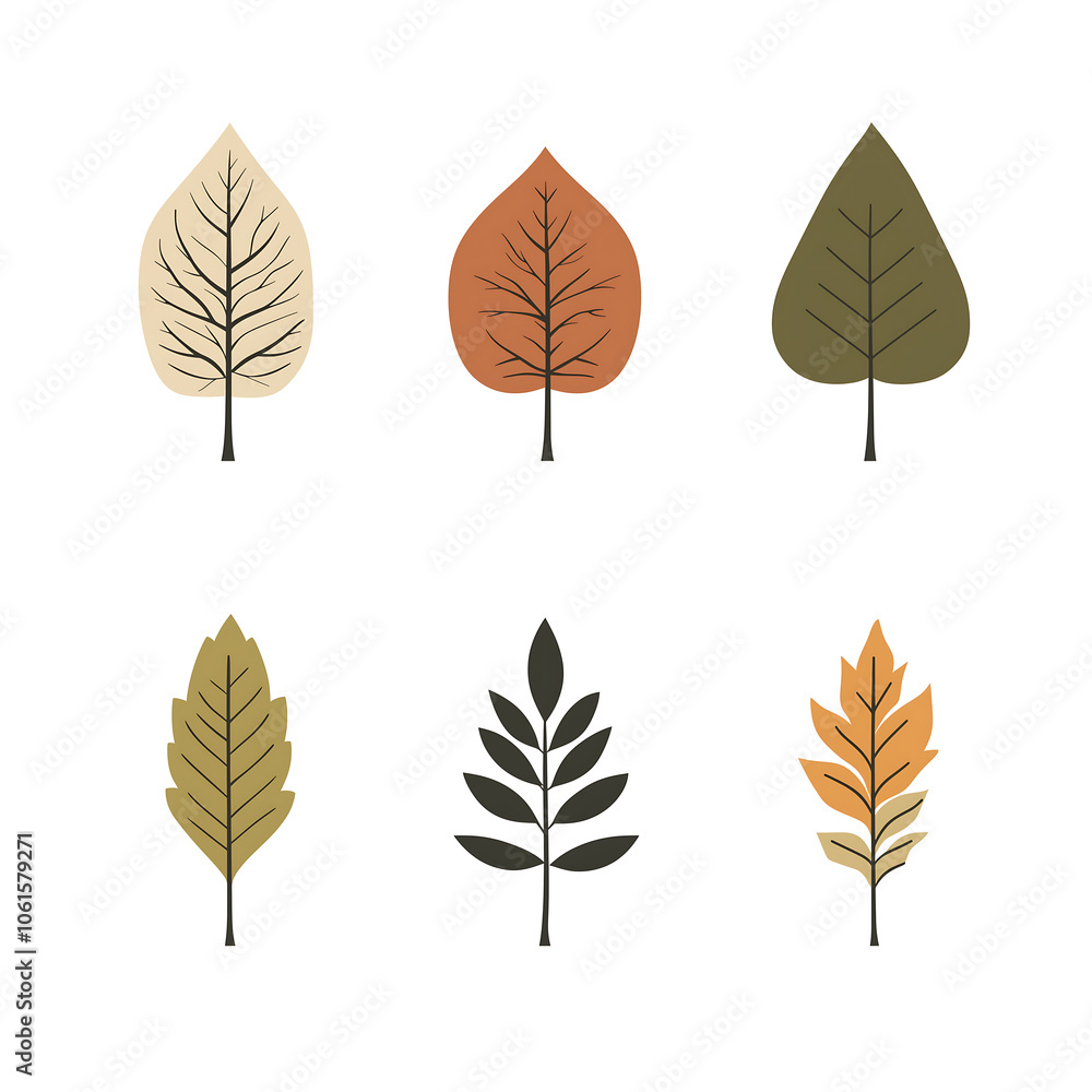 Minimalist style leaf vector without background Minimalist style leaf vector without background