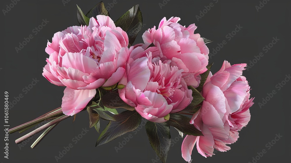 Bouquet of Peony Flowers, Isolated on Transparent Background Bouquet of Peony Flowers, Isolated on Transparent Background
