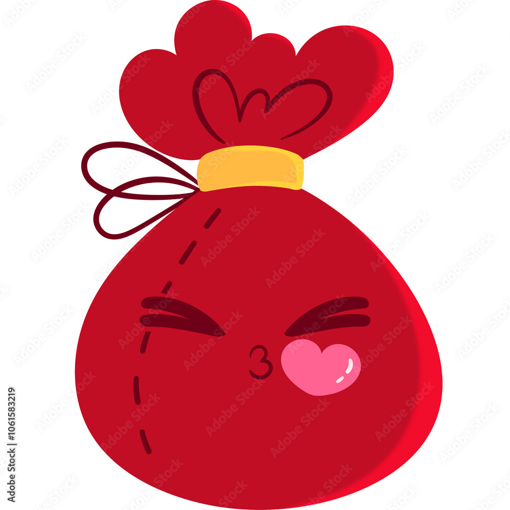 Santa Bag Blowing Kiss Face Cartoon Santa Bag Blowing Kiss Face Cartoon