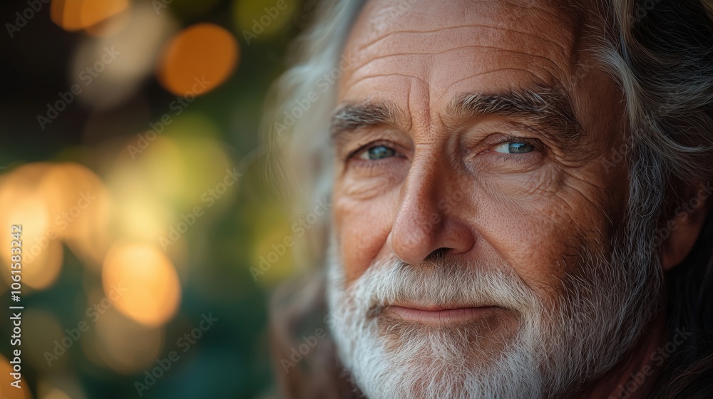 A Serene Portrait of an Elderly Man with Gentle Features A Serene Portrait of an Elderly Man with Gentle Features