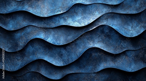 A textured blue wave pattern with layered, flowing designs.