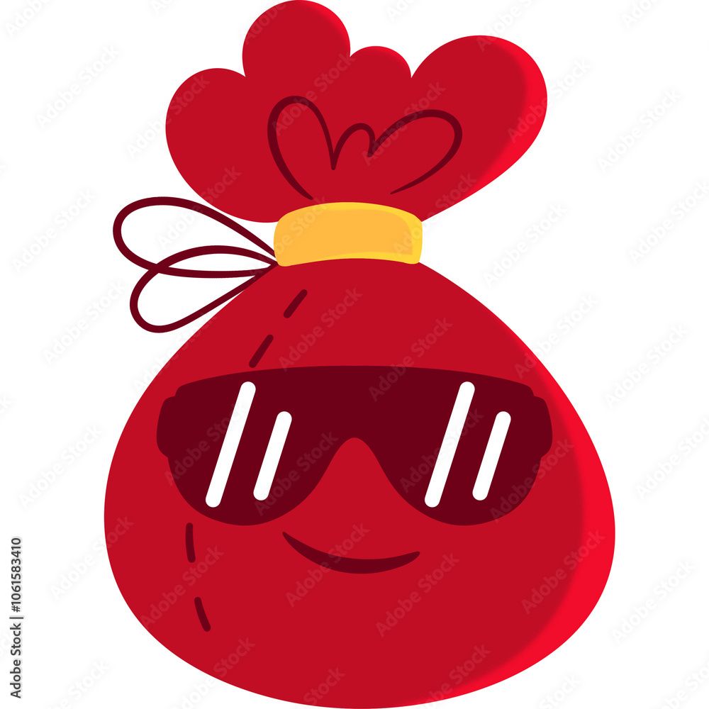 Santa Bag Cool Face Cartoon Santa Bag Cool Face Cartoon