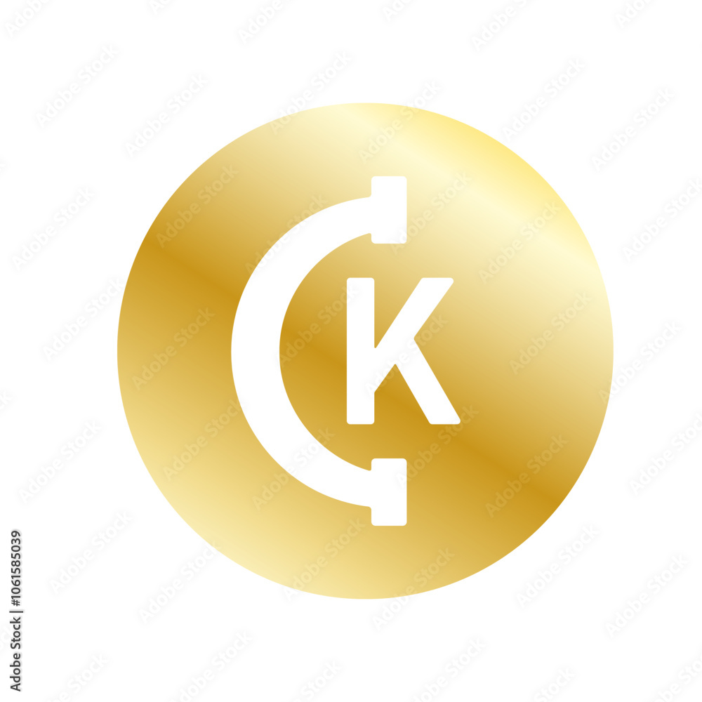 Golden Label of Kosher food. Jewish product. Kashrut Emblem Circle. Vector illustration Golden Label of Kosher food. Jewish product. Kashrut Emblem Circle. Vector illustration