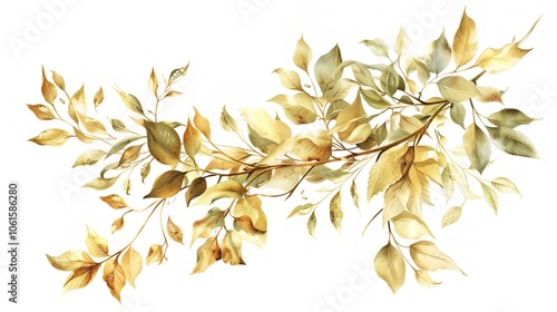 Wallpaper Mural Water color of sale banner and leaves and branches on thanksgiving Torontodigital.ca