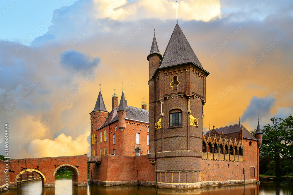 Fototapeta premium Castle Heeswijk is a water castle from the 11th century near Heeswijk, part of the municipality of Bernheze, in the Dutch province of North Brabant.