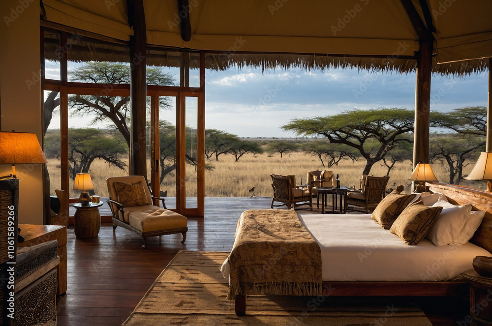 Elegant Safari Lodge in African Wilderness