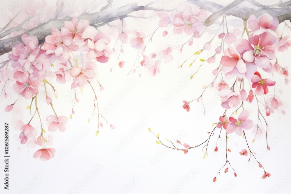 Blowing petal border blossom flower plant.