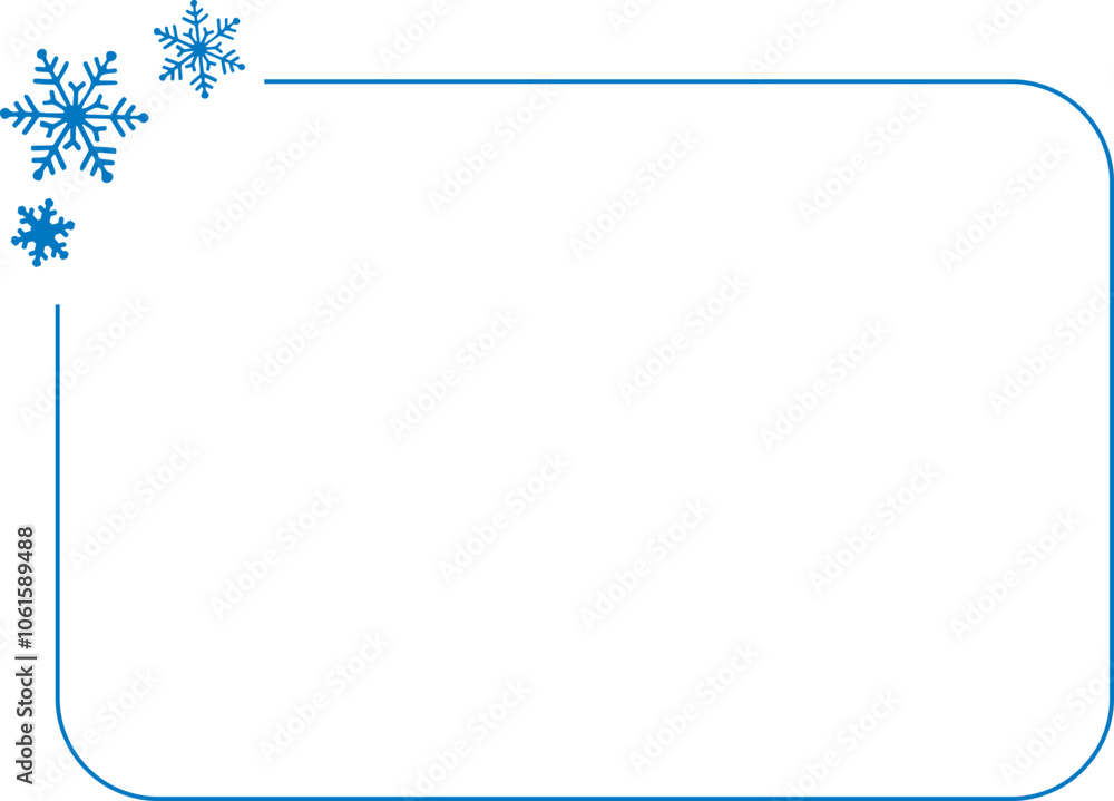 Obraz premium Simple Thin frame Frame Border with snowflakes
