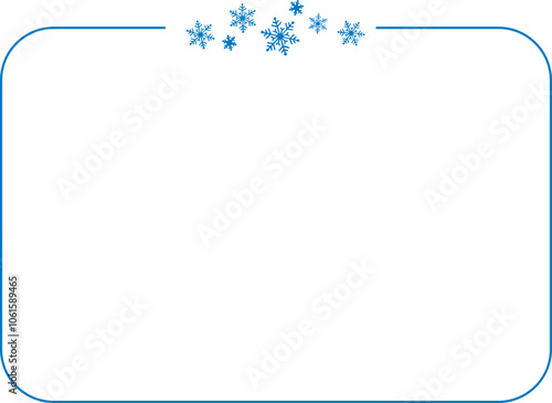 Simple Thin frame Frame Border with snowflakes
