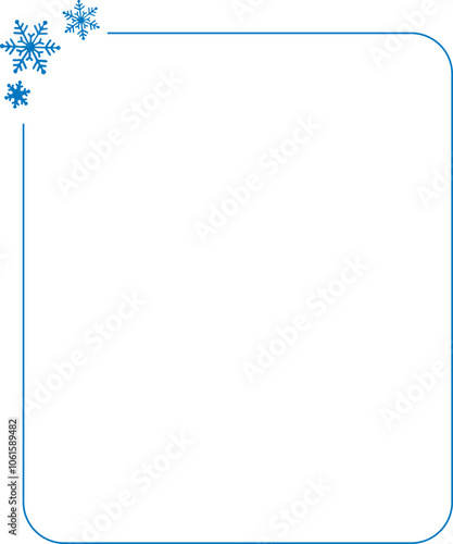 Simple Thin frame Frame Border with snowflakes