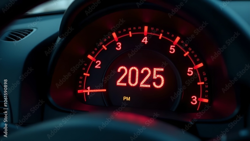Car speedometer shows Car speedometer shows