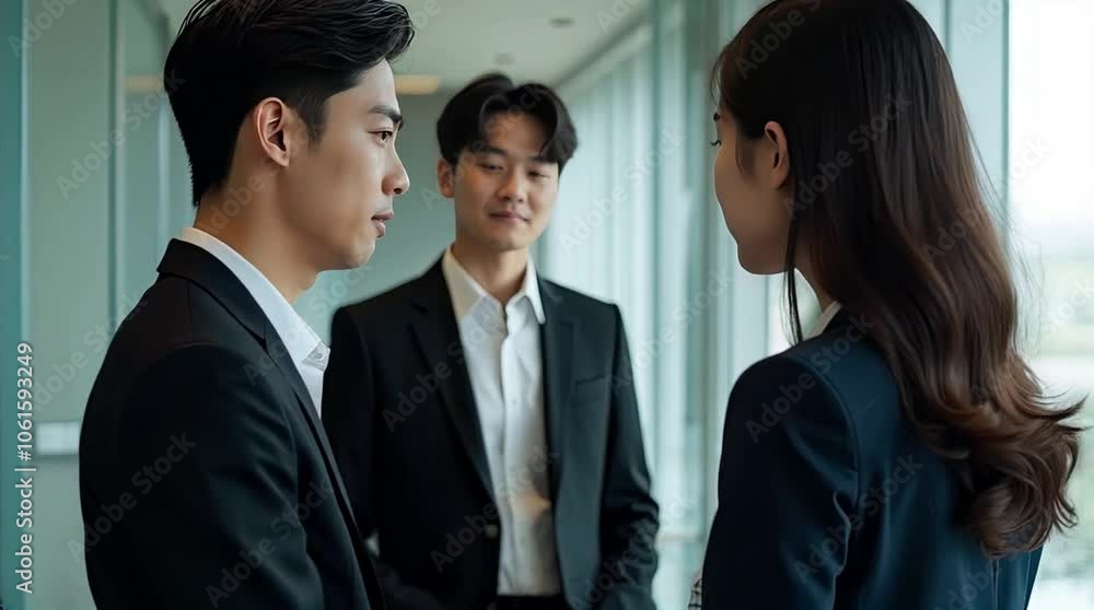 Two Men One Woman - Business Discussion Scene Two Men One Woman - Business Discussion Scene