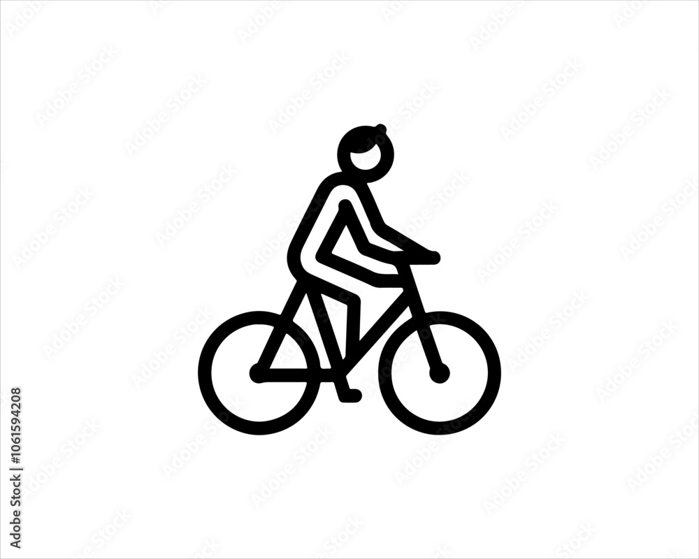 silhouette of a person riding a bike. bike icon silhouette of a person riding a bike. bike icon
