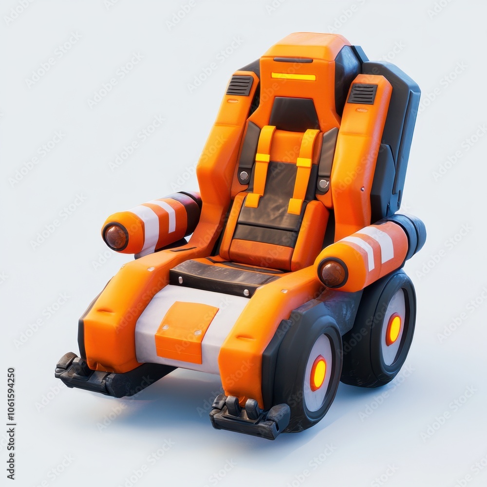 Fototapeta premium Futuristic Orange Robot Concept Vehicle