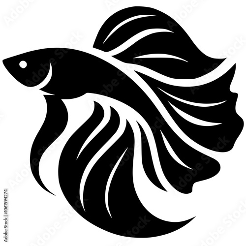 Betta fish logo silhouette