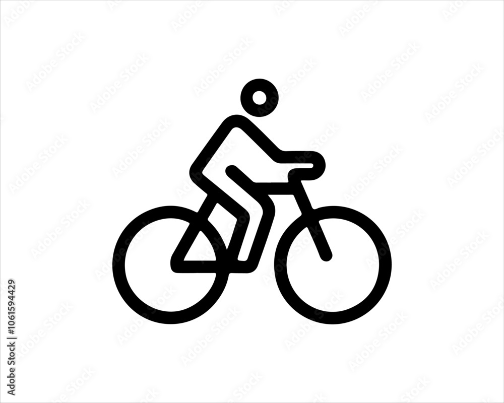 Naklejka premium silhouette of a person riding a bike icon