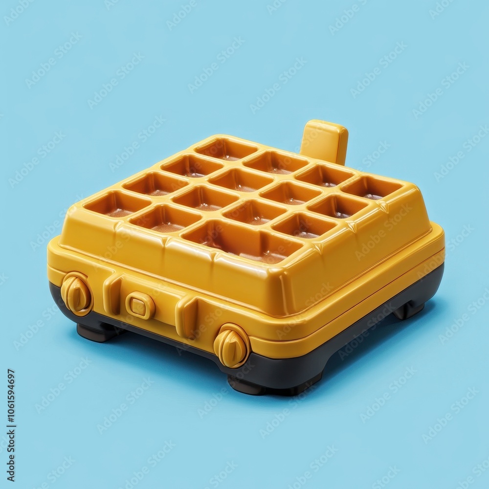 Waffle Iron on a Vibrant Blue Background Waffle Iron on a Vibrant Blue Background