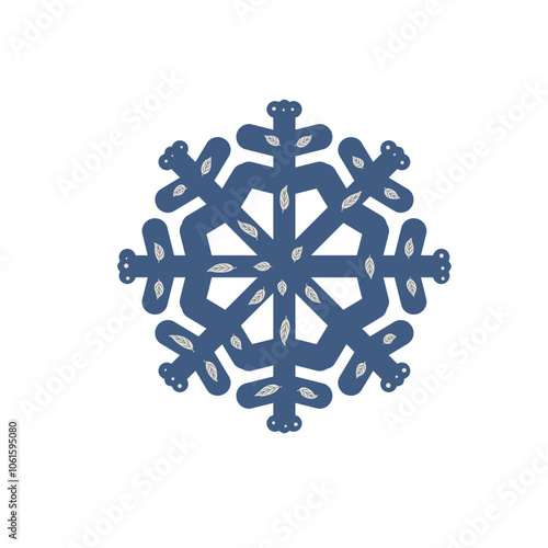 Snowflakes isolated on white background. Vector hand drawn flat illustration