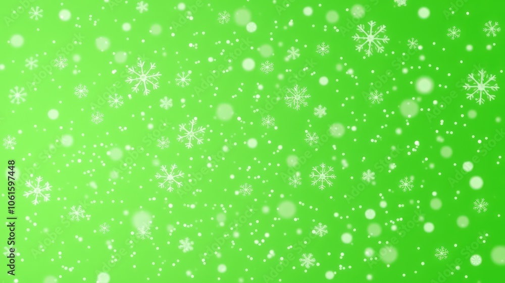 Snow and snowflakes falling on a green screen background Snow and snowflakes falling on a green screen background
