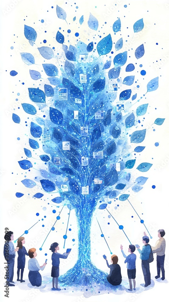 Obraz premium The Virtual Giving Tree, Digital Philanthropy and Crowdfunding