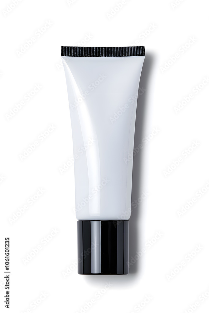 Makeup foundation, BB cream tube mockup isolated on white background Makeup foundation, BB cream tube mockup isolated on white background