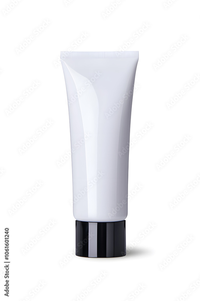 Makeup foundation, BB cream tube mockup isolated on white background Makeup foundation, BB cream tube mockup isolated on white background