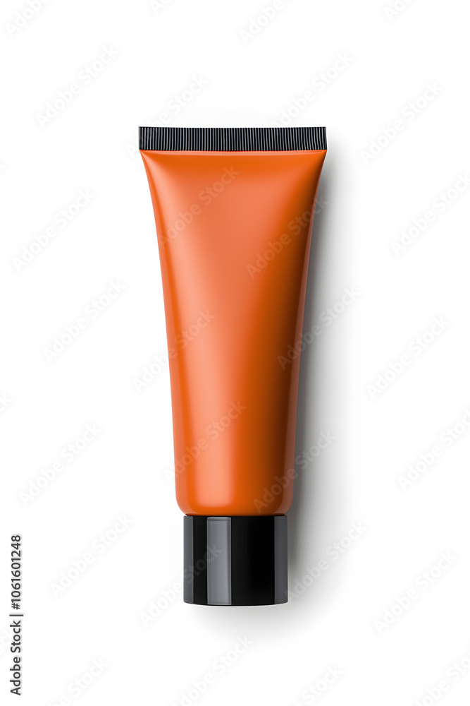 Makeup foundation, BB cream tube mockup isolated on white background Makeup foundation, BB cream tube mockup isolated on white background