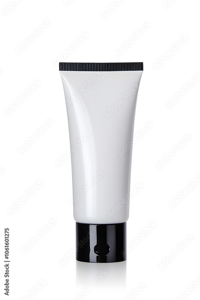 Makeup foundation, BB cream tube mockup isolated on white background Makeup foundation, BB cream tube mockup isolated on white background