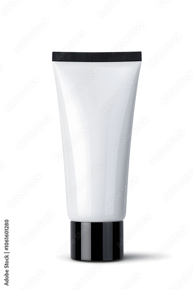 Makeup foundation, BB cream tube mockup isolated on white background Makeup foundation, BB cream tube mockup isolated on white background