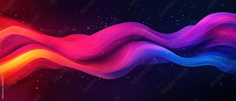 A vibrant abstract design featuring flowing waves of pink, purple, and blue colors against a dark background, creating a dynamic and energetic visual effect. A vibrant abstract design featuring flowing waves of pink, purple, and blue colors against a dark background, creating a dynamic and energetic visual effect.