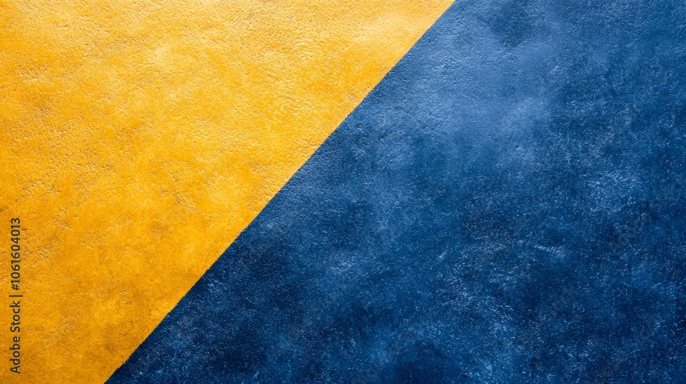 Striking black stripe on a vibrant yellow and blue wall, ideal background for design projects creative inspiration Striking black stripe on a vibrant yellow and blue wall, ideal background for design projects creative inspiration